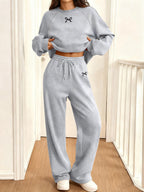 Graphic Print Loose Set round Neck Sportswear Two-Piece