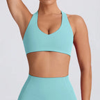 Naked Feel Quick-Dry Yoga Set - Strappy Sports Bra & Seamless Leggings