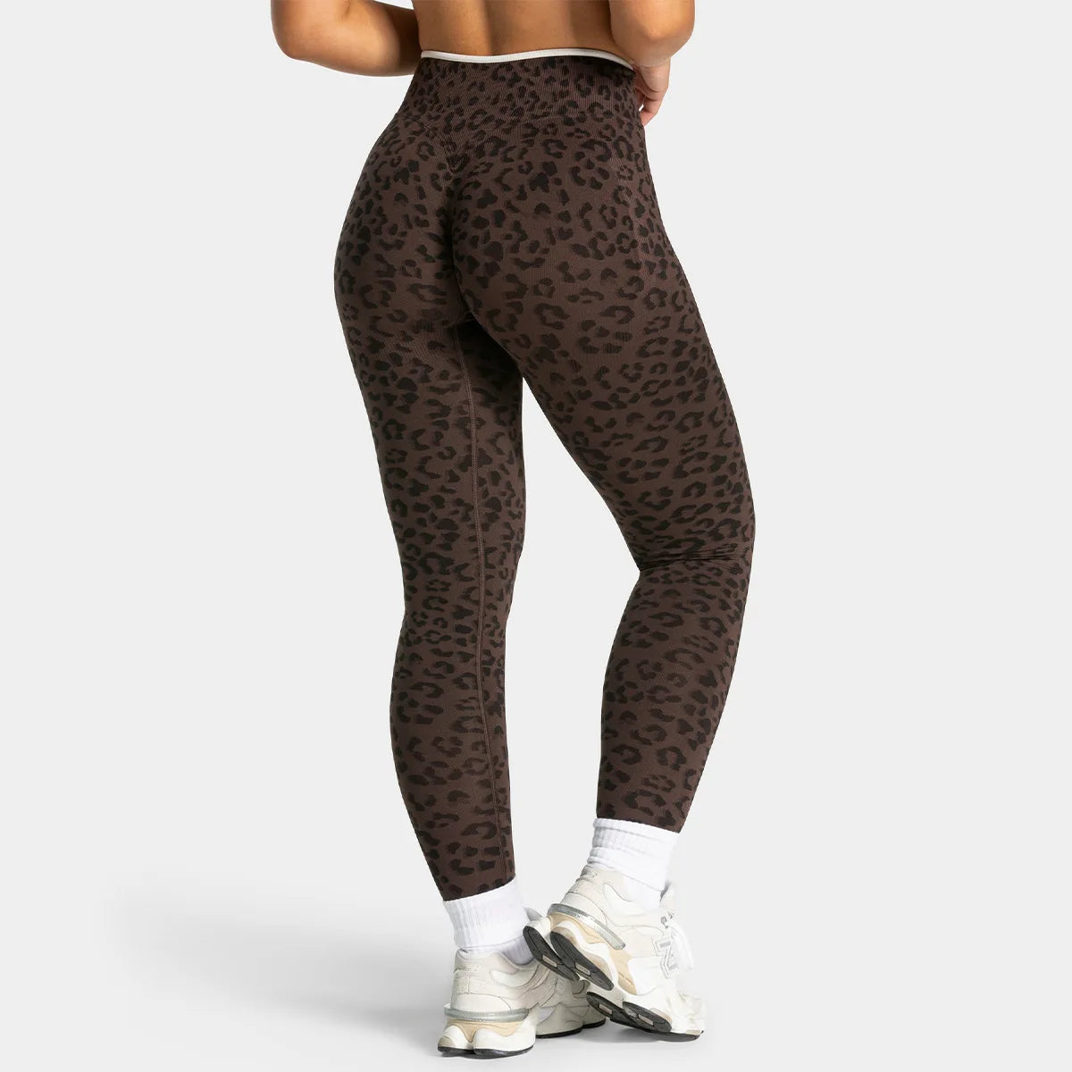 High-waist Leopard Print Slim Yoga Pants - High Elasticity, Skin-friendly, Running and Fitness Women's Long Pants