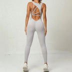Slim Fit One-Pieces Set-  Backless Jumpsuit