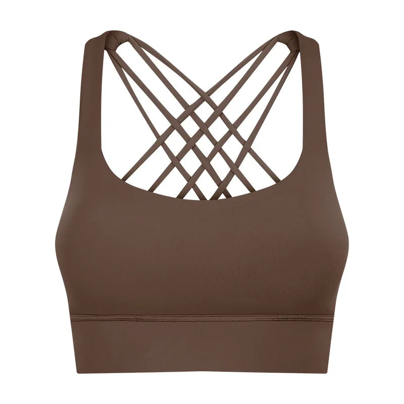 Solid Color Gym Fitness Bra - Tight Sport Top Tank/Soft Shockproof