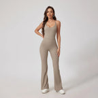 Seamless Yoga Jumpsuit Set - Beautiful Back Tight Hip Lift Trousers Micro Flared