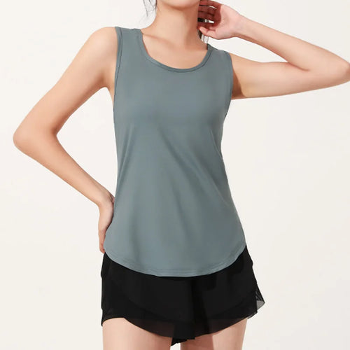 Athletic Cloth Mesh Breathable Back Sleeveless Running Top
