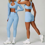 2-3PCS Yoga Suit - Tracksuit Sports Bra High Waist/Leggings Shorts Outfit