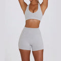 Naked Feel Quick-Dry Yoga Set - Strappy Sports Bra & Seamless Leggings