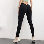 Unique Design V Cut Back Scrunch Gym Leggings