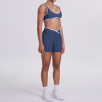 New Yoga Bra Fitness Shorts Set - High Waist Crossover Design