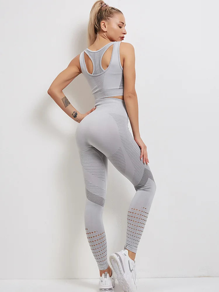 Seamless Activewear 2 Piece Set - High Waist Leggings & Sports Bra