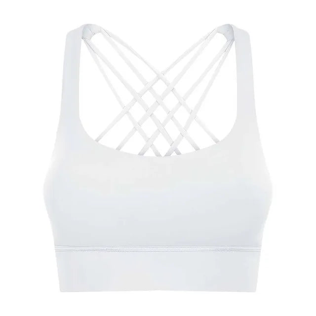 Solid Color Gym Fitness Bra - Tight Sport Top Tank/Soft Shockproof