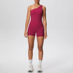 Gym Set - Sport Leggings Shorts Breathable Hip-lifting Backless Single Shoulder Bra