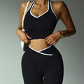 Athletic Set - Cross Waist Sports Leggings & Butt Lifting Shorts