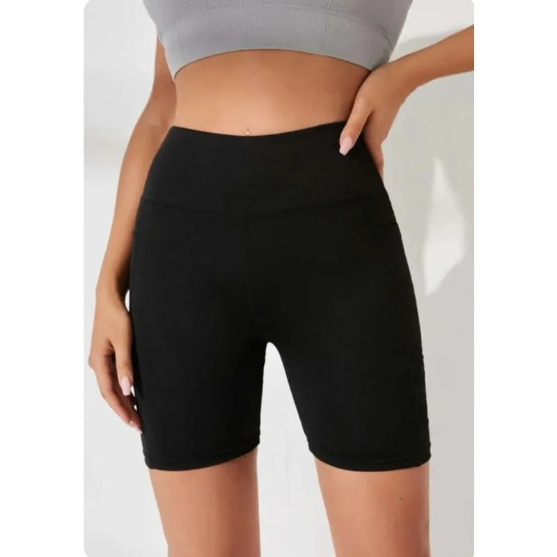 Yoga Shorts With Pocket - Slim Shorts High Waist Sexy Hip Lifting Bicker Leggings