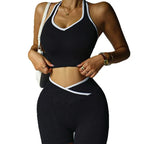 Athletic Set - Cross Waist Sports Leggings & Butt Lifting Shorts