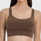 Solid Color Gym Fitness Bra - Tight Sport Top Tank/Soft Shockproof