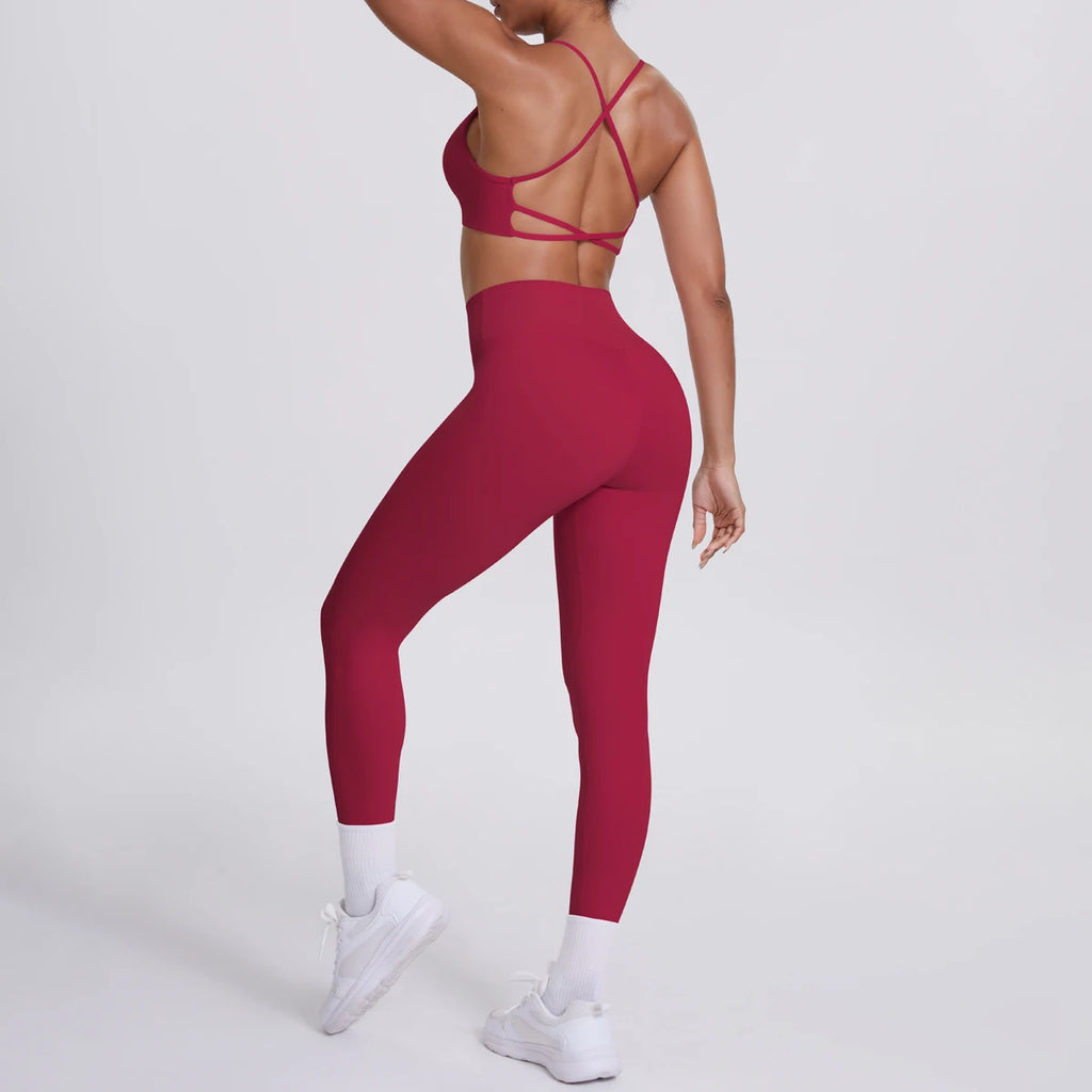 Seamless High-Waist Yoga Set – Peach Sculpt Fit