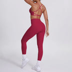 Seamless High-Waist Yoga Set – Peach Sculpt Fit