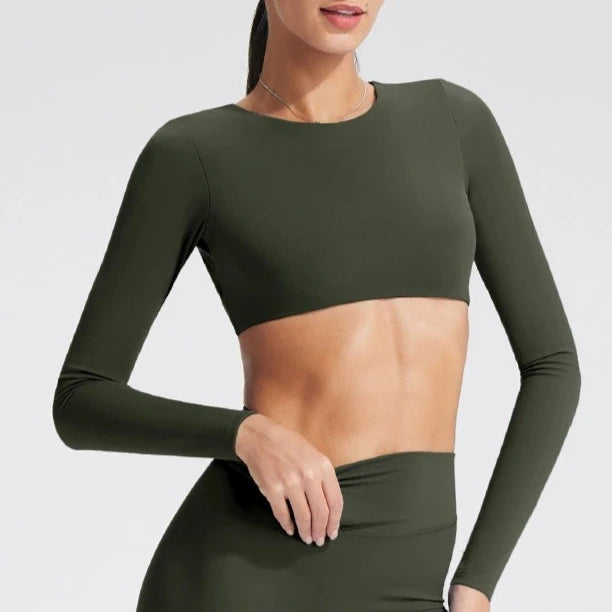 Long-sleeved yoga top - breathable and comfortable