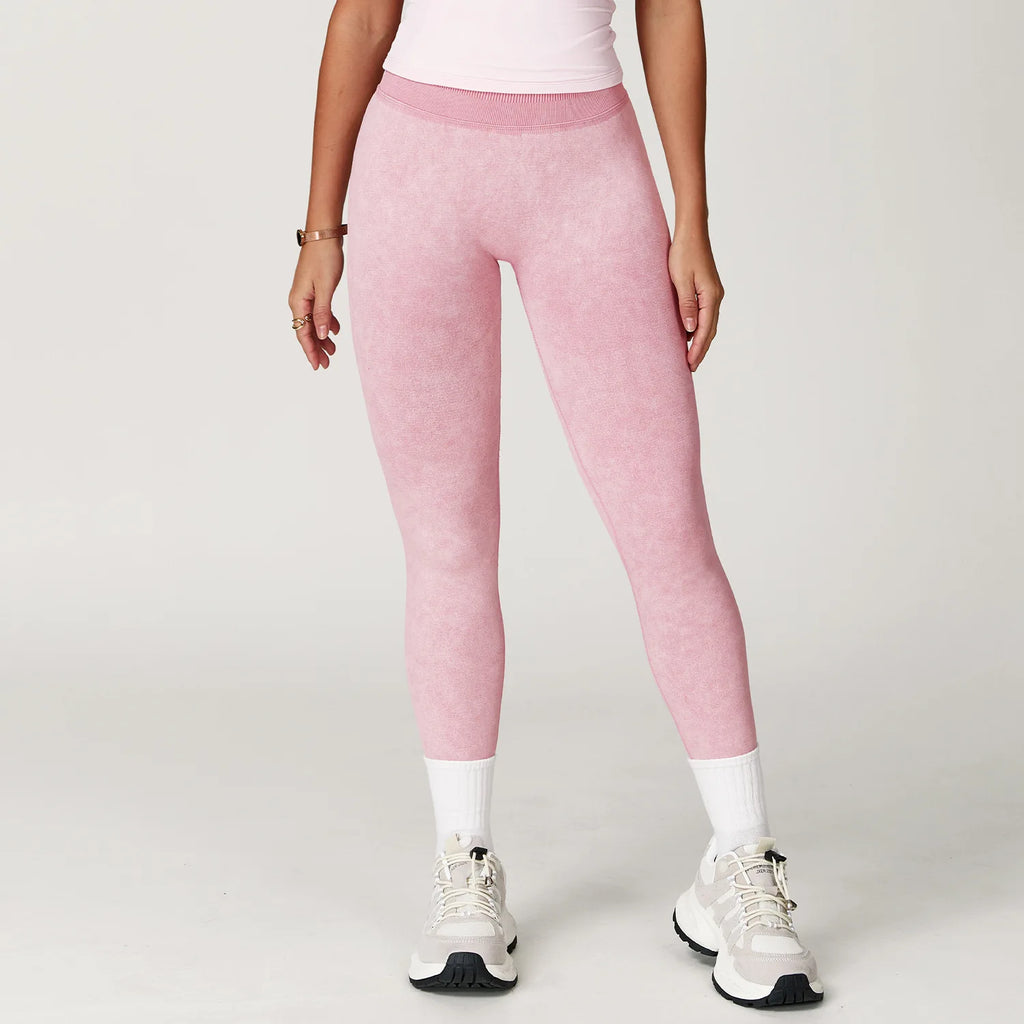 Seamless Yoga Pants High Waist Ribbed Gym Wear - Scrunch Bum Tights