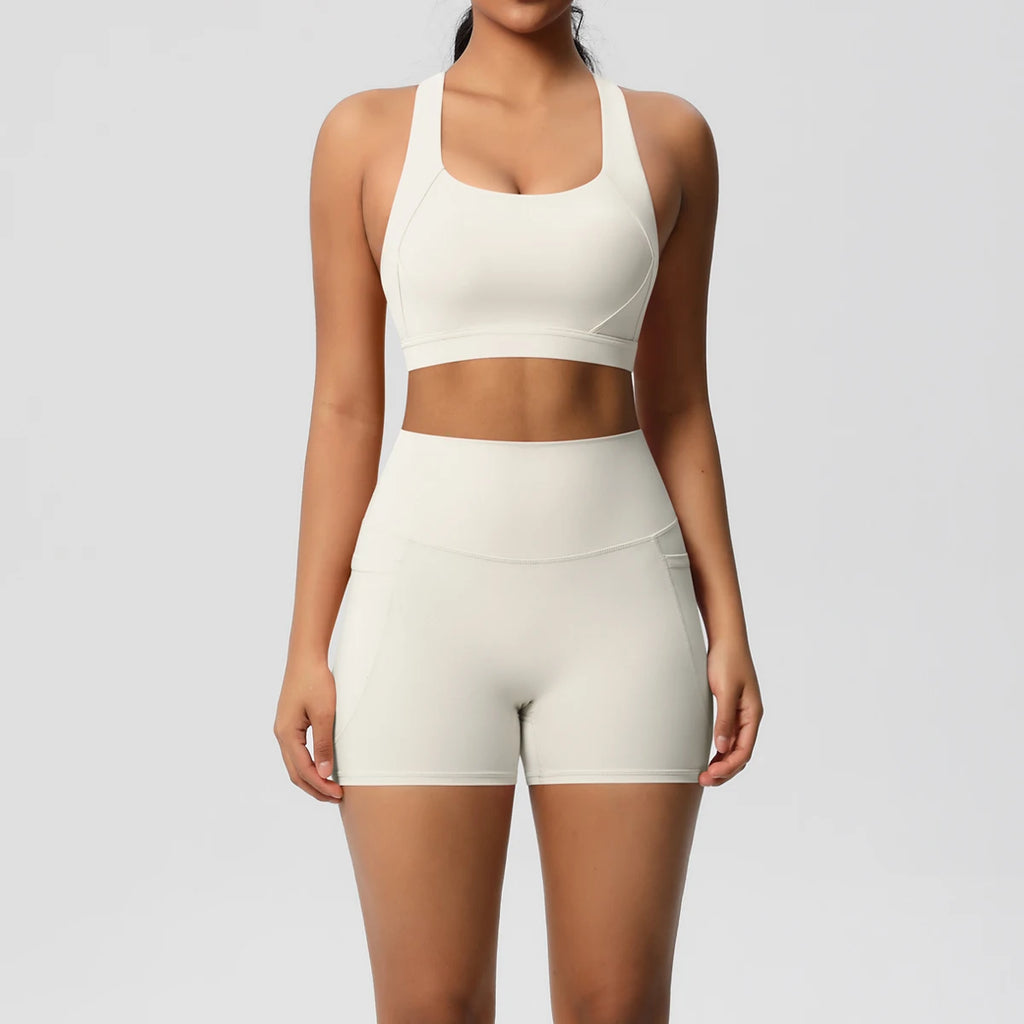 2PCS Pocket Yoga Set – Seamless High Waist Gym Outfit