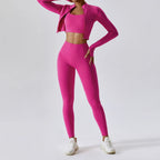 3PCS Yoga Set - Fitness zipper Long Sleeve