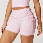 High-Waist Breathable Yoga Shorts - Drawstring Casual Sports Shorts