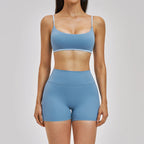 Athletic Shorts Solid Bras Set