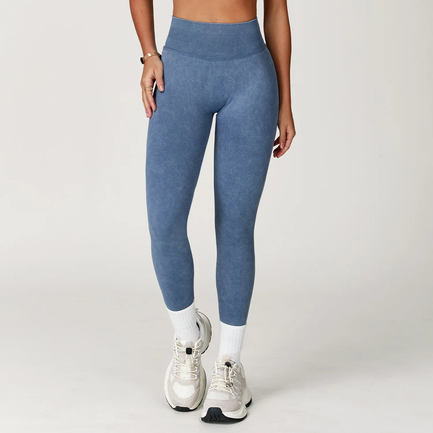 Seamless Yoga Pants High Waist Ribbed Gym Wear - Scrunch Bum Tights