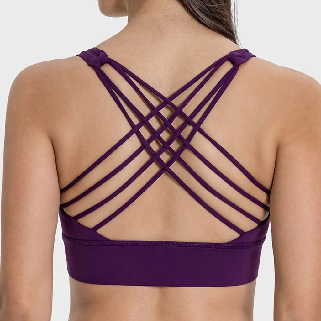 Solid Color Gym Fitness Bra - Tight Sport Top Tank/Soft Shockproof