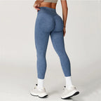 Seamless Yoga Pants High Waist Ribbed Gym Wear - Scrunch Bum Tights
