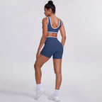 New Yoga Bra Fitness Shorts Set - High Waist Crossover Design
