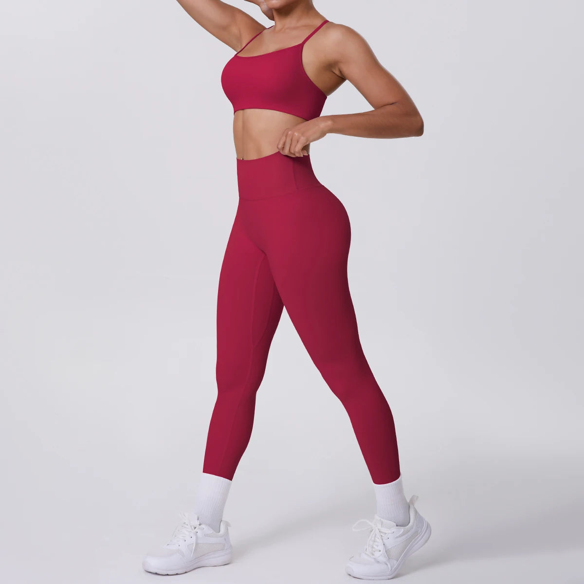 Seamless High-Waist Yoga Set – Peach Sculpt Fit
