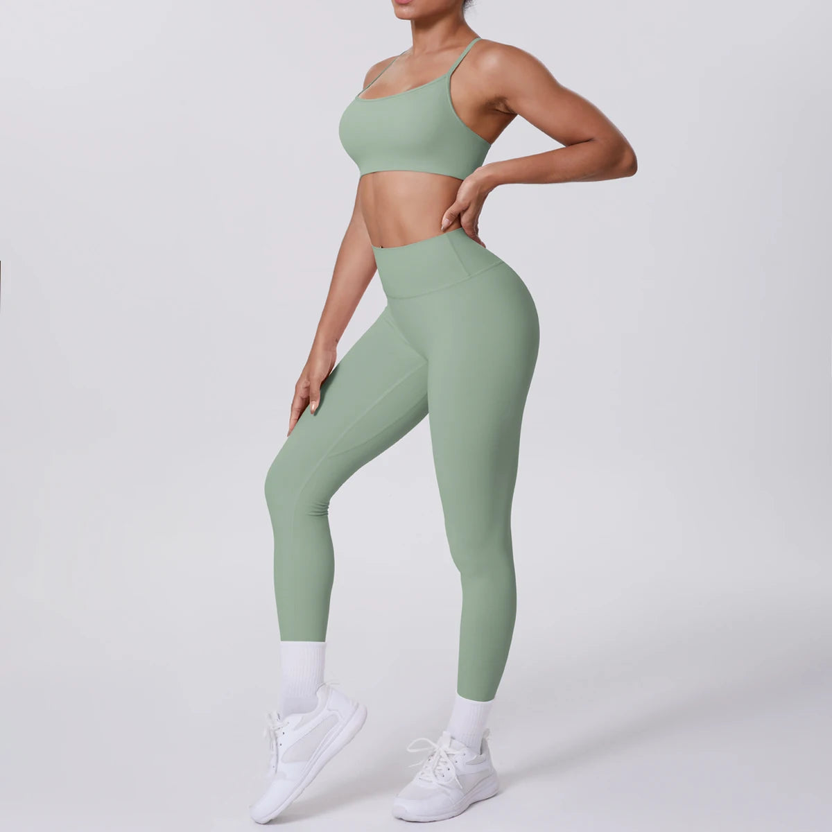Seamless High-Waist Yoga Set – Peach Sculpt Fit