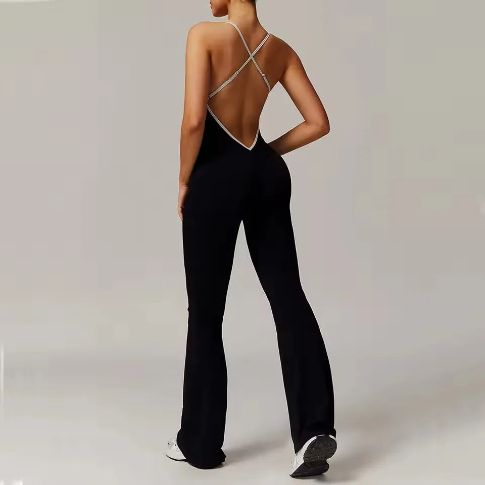 Yoga Set V Back Jumpsuit
