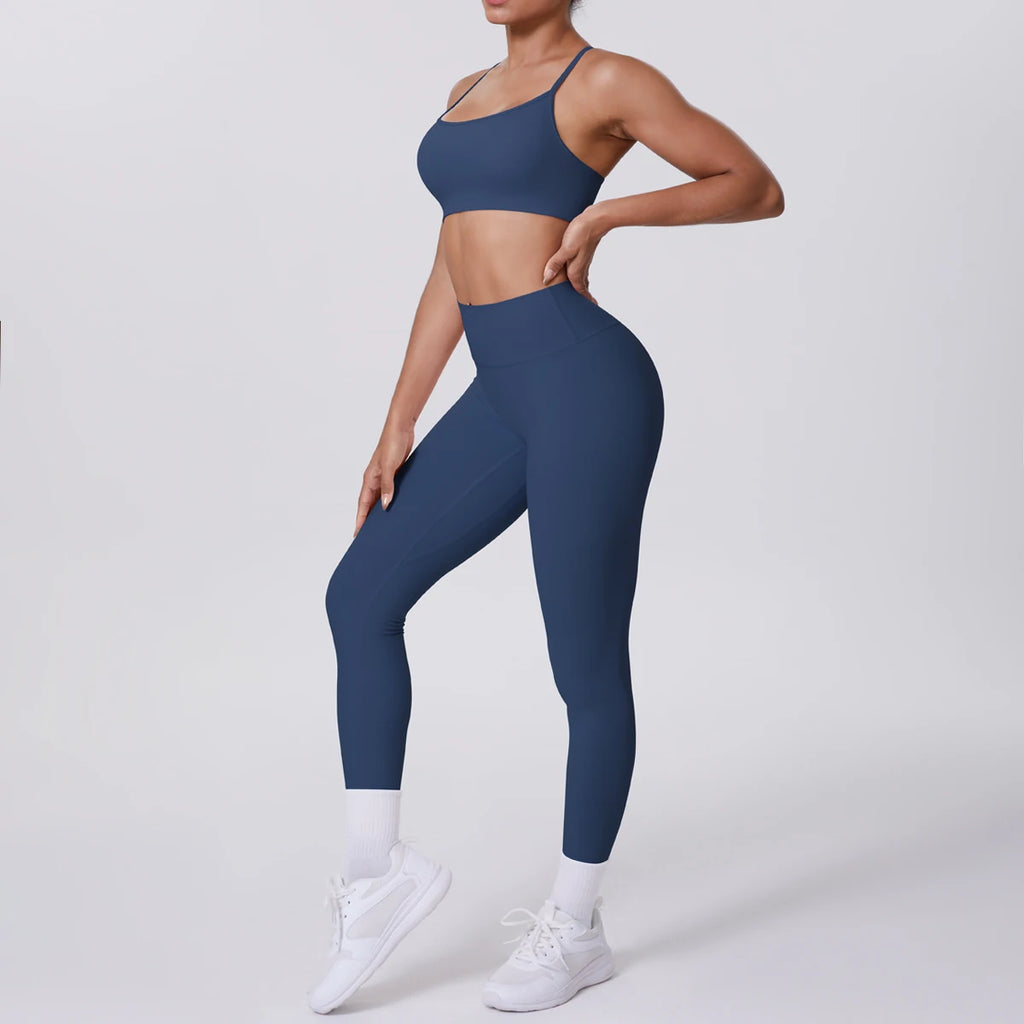 Seamless High-Waist Yoga Set – Peach Sculpt Fit