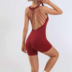 Padded Backless One-Piece Yoga Jumpsuit - Hip Lift Tight
