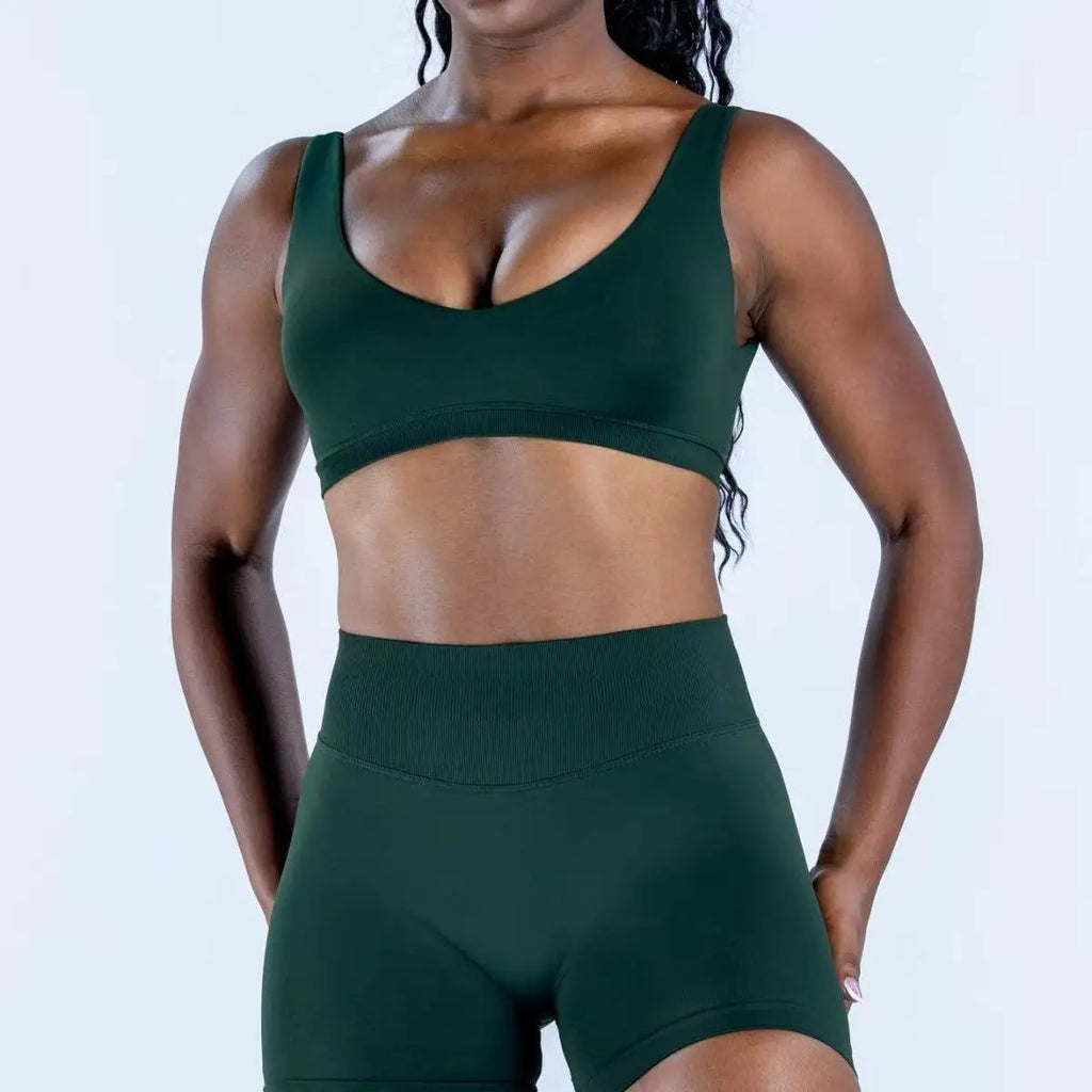 Scoop Back Bra Shockproof Training Gym & Running Fitness Breathable Top