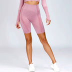 High Waist Workout Shorts - Seamless Yoga Shorts
