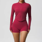 Hip-lifting Tight Zipper Jacket Set