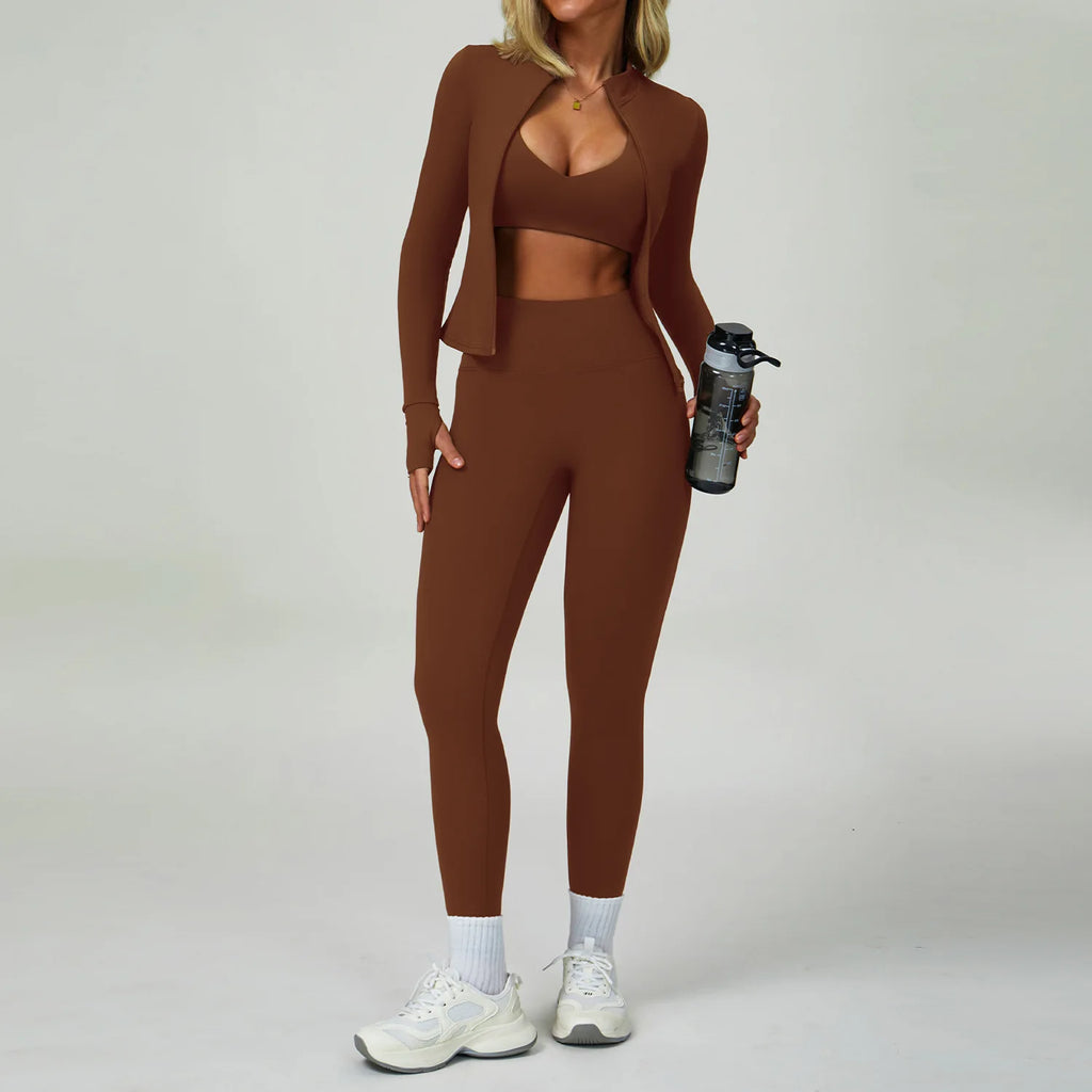2-3PCS Yoga Suit - Tracksuit Sports Bra High Waist/Leggings Shorts Outfit