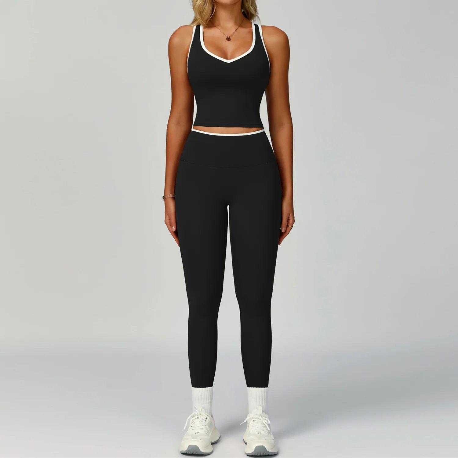 Gym Tracksuit Set 2 Piece Workout Outfits