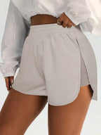 High-Waisted Slimming Workout Shorts With Side Slit 4-Way Stretch