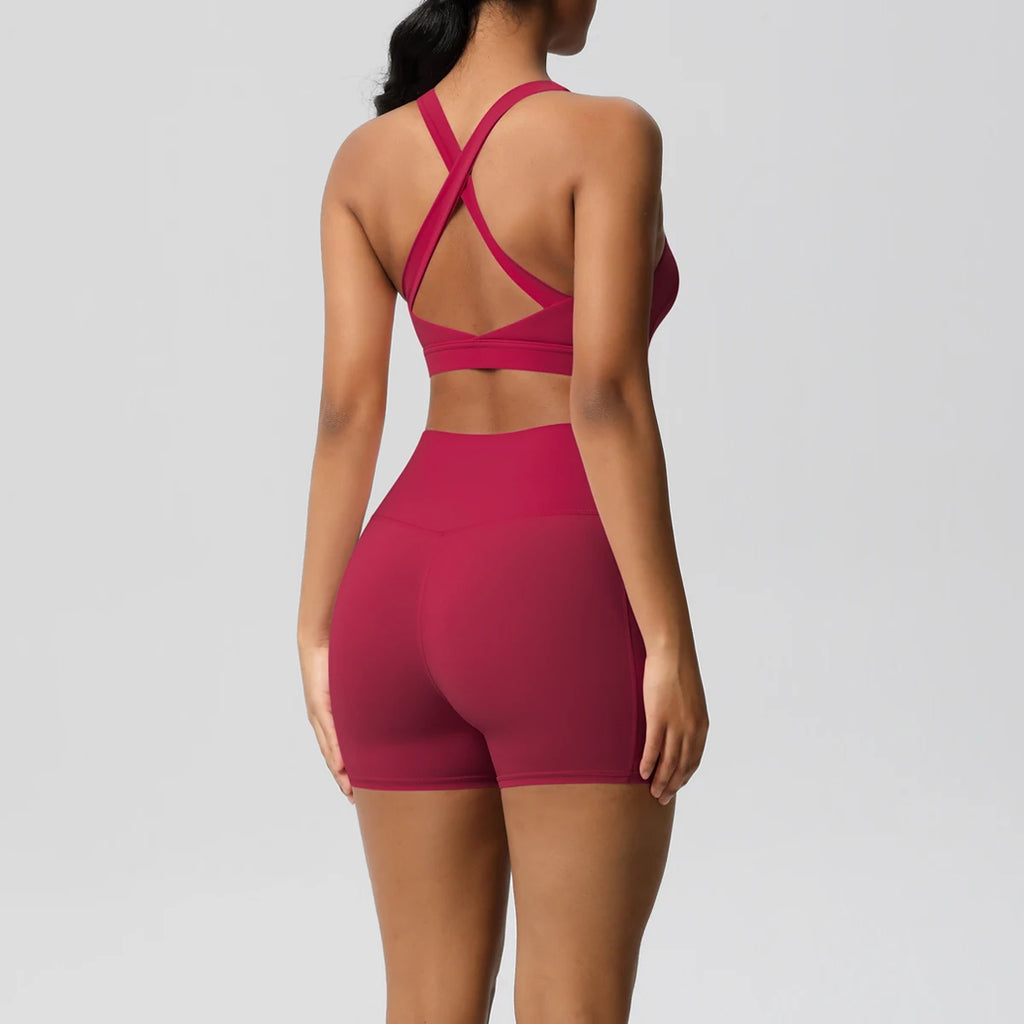 2PCS Pocket Yoga Set – Seamless High Waist Gym Outfit