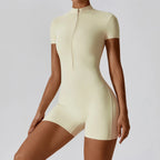 Summer Zipper Jumpsuits - Short Sleeve