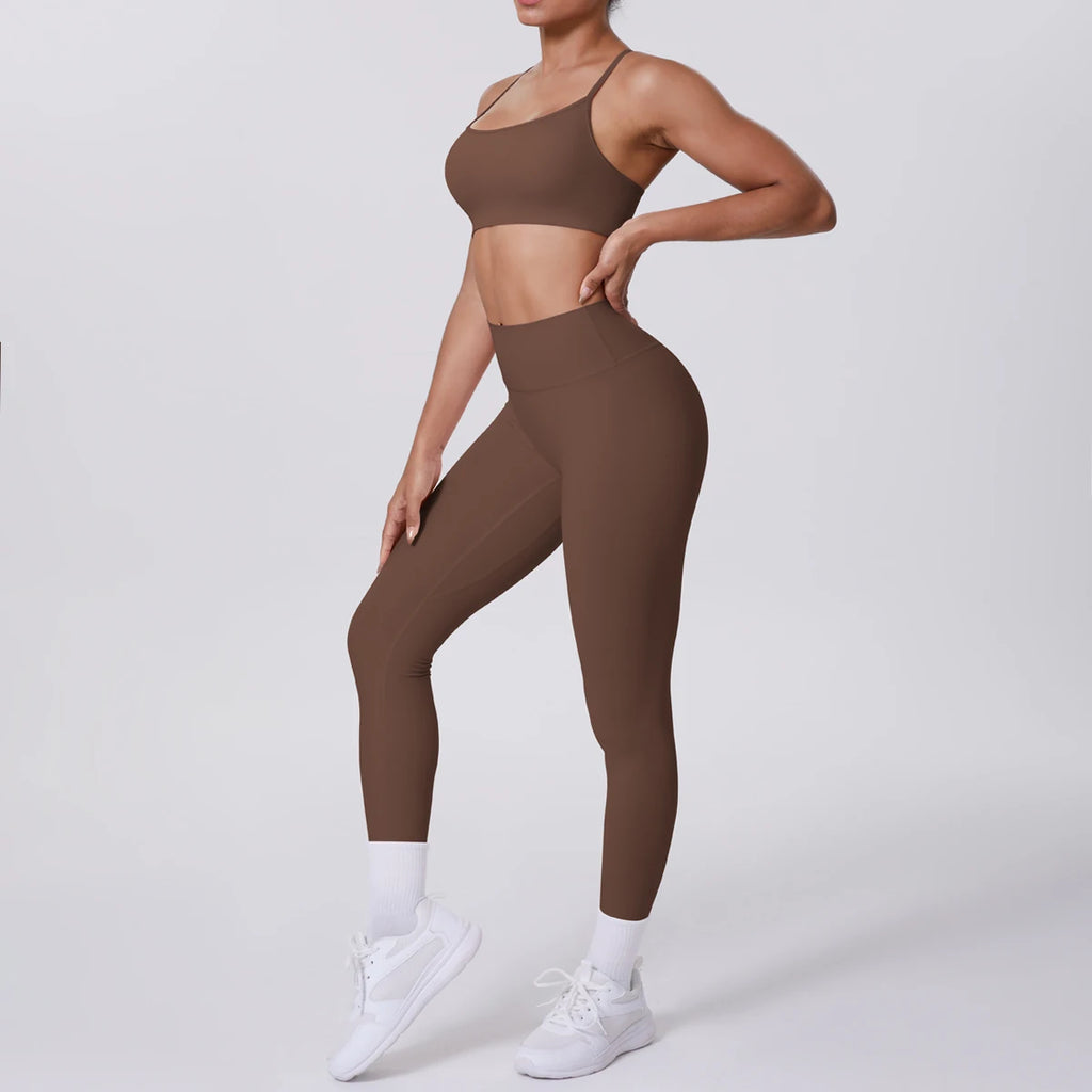 Seamless High-Waist Yoga Set – Peach Sculpt Fit