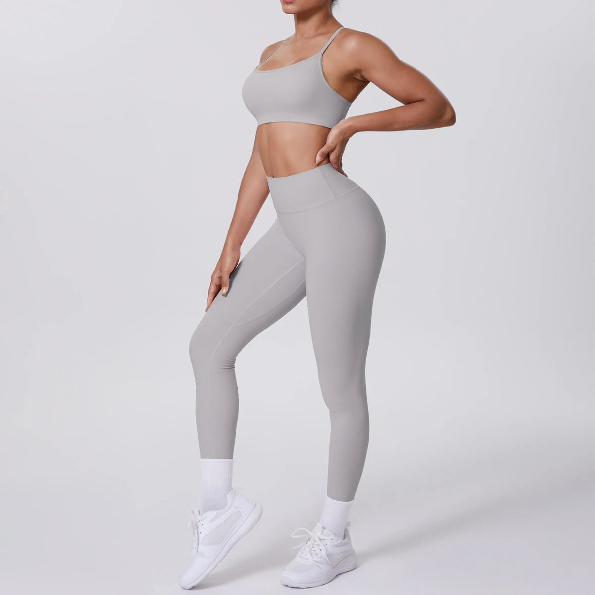 Seamless High-Waist Yoga Set – Peach Sculpt Fit