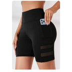 Yoga Shorts With Pocket - Slim Shorts High Waist Sexy Hip Lifting Bicker Leggings