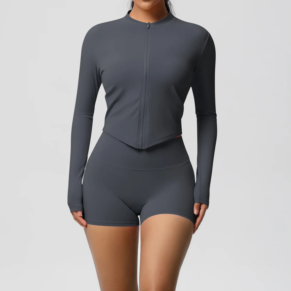 Hip-lifting Tight Zipper Jacket Set