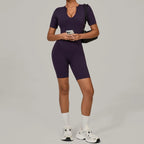 One-piece Yoga Suit U Collar Short Sleeve Fitness Jumpsuit