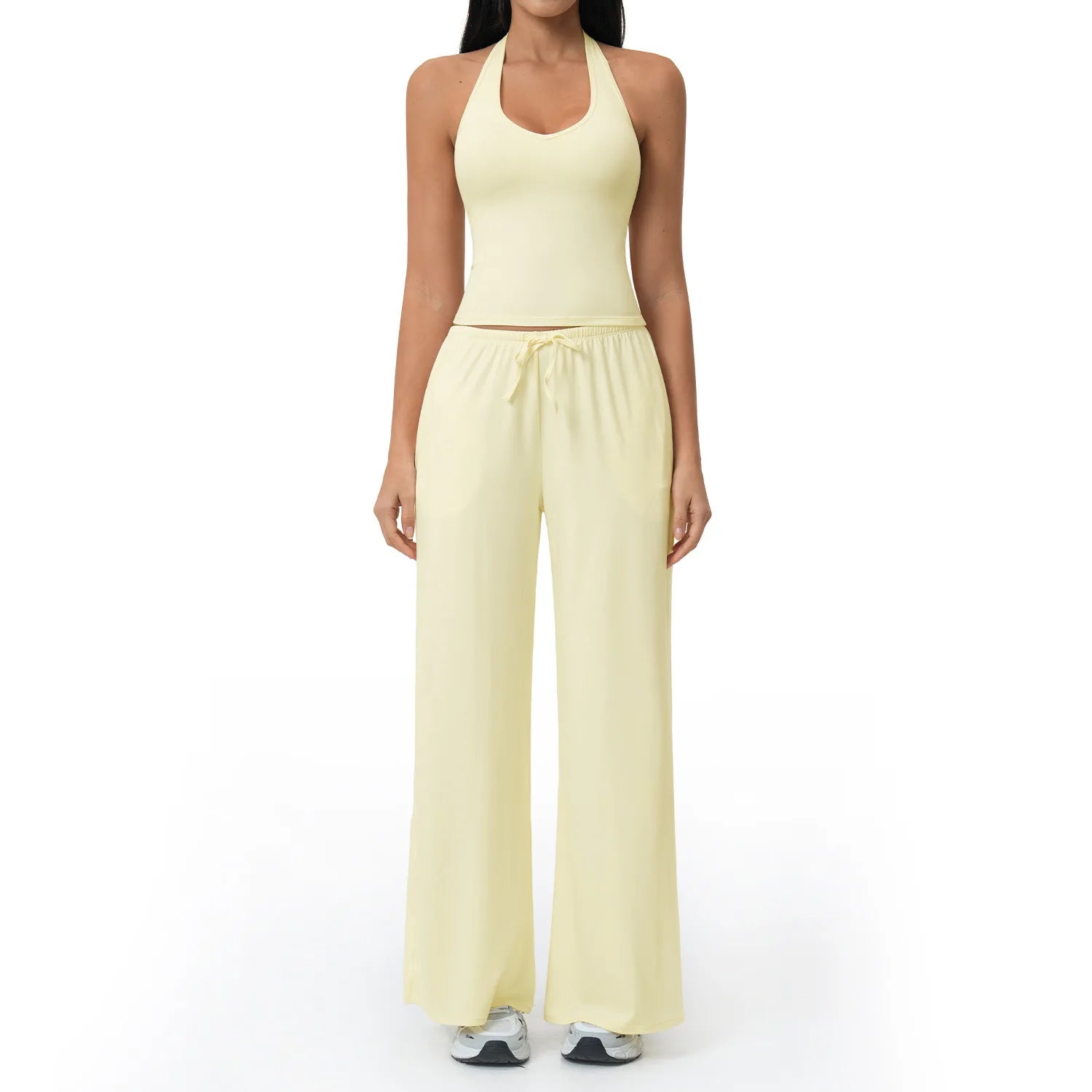 Gym Fitness Set Tracksuit - Sports Bra Flared Trousers Suit