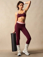 Color-Blocked Backless Sports Bra And Leggings Set
